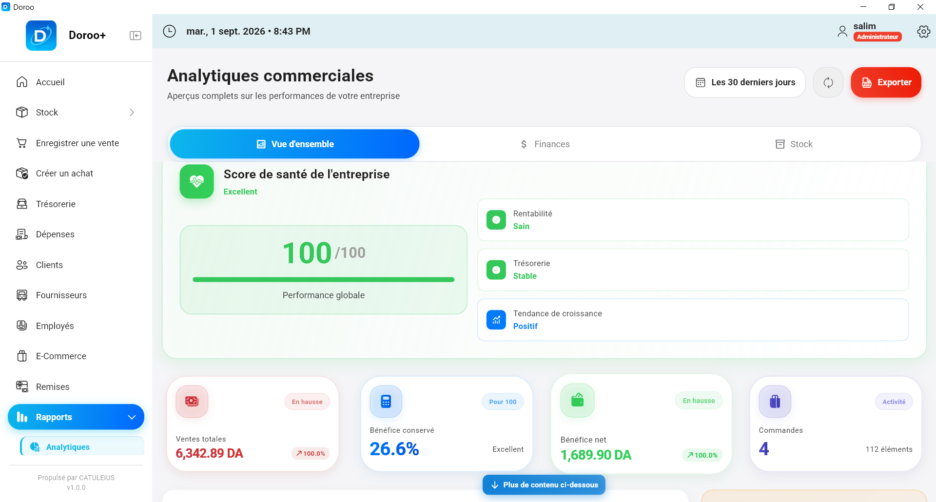 Doroo Windows app — dashboard, inventory, accounting, online store